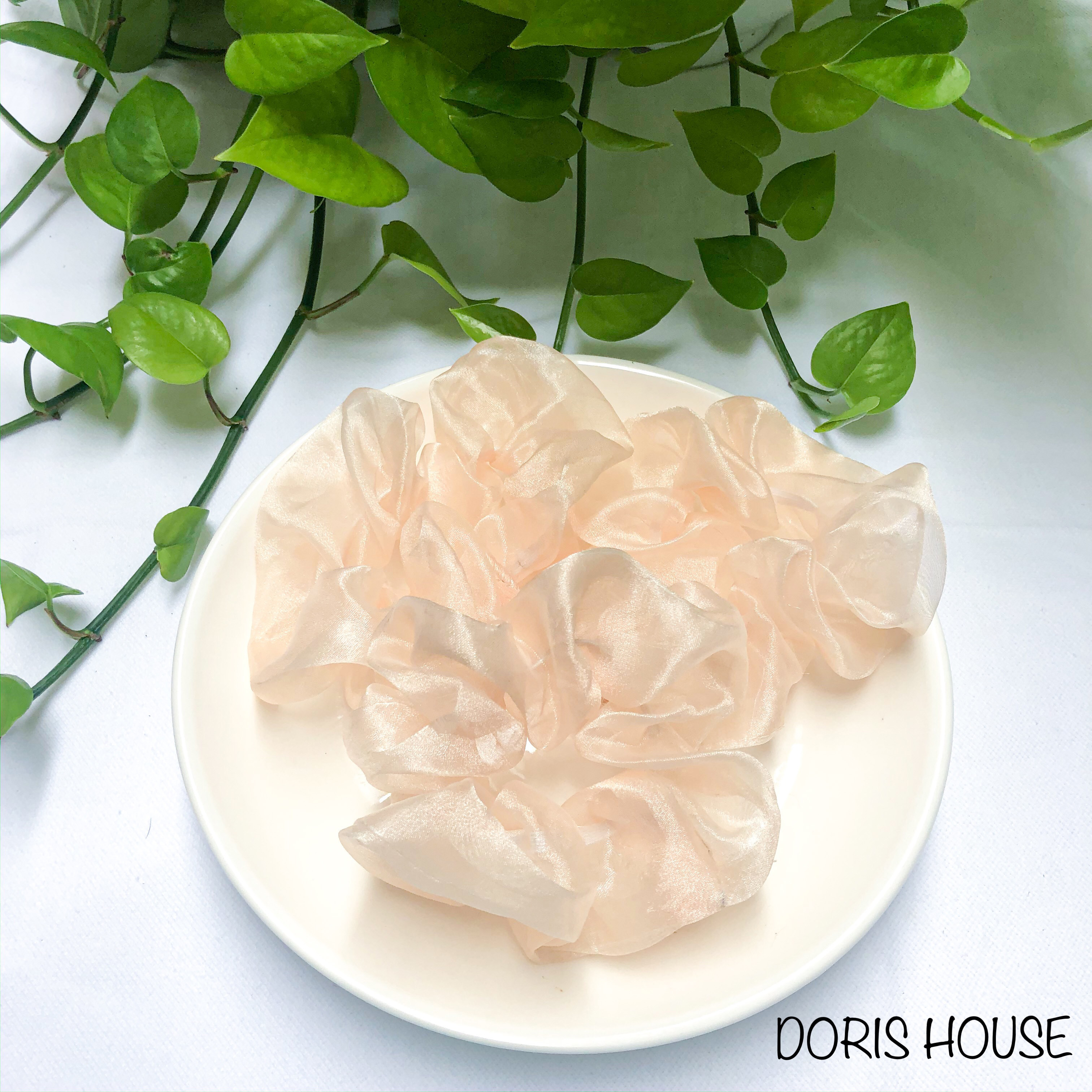 [HCM]Cột tóc Scrunchies Voan Kính xinh xắn