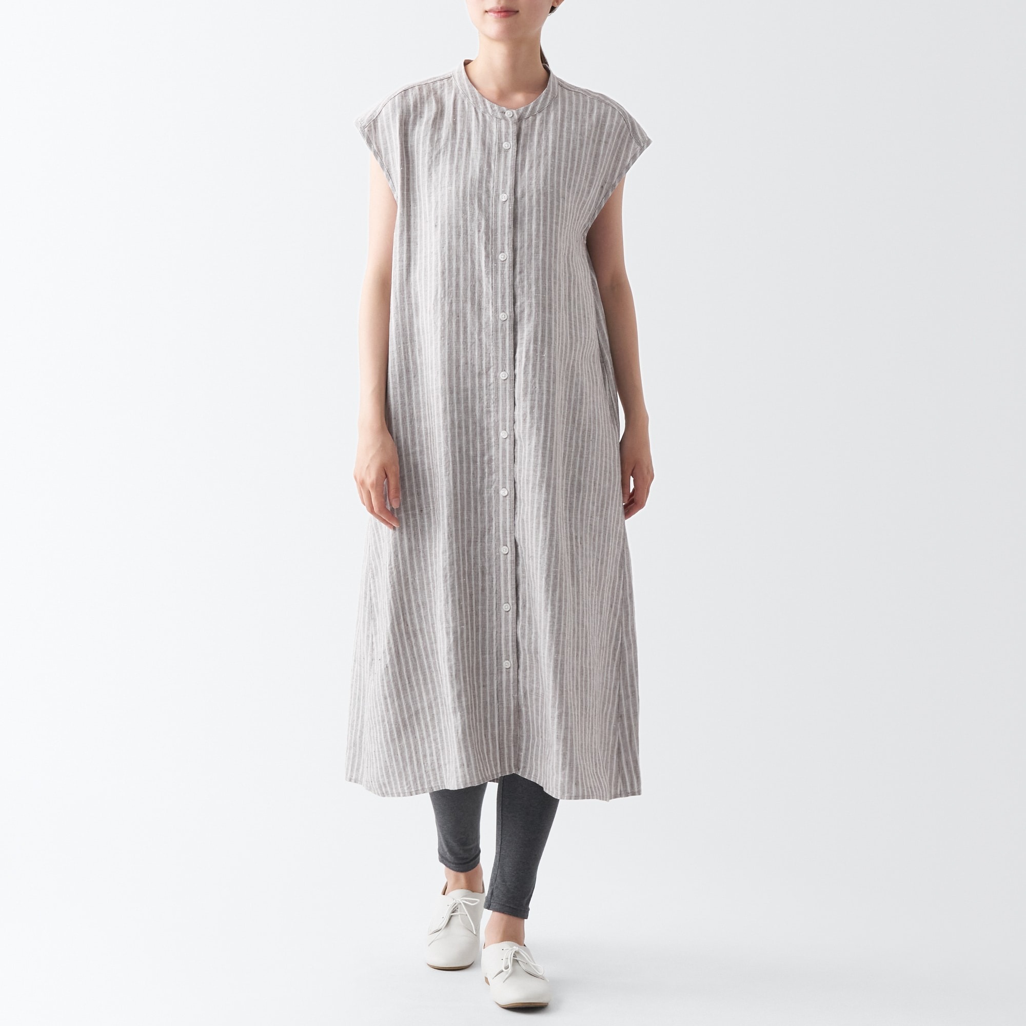 Đầm Tay Liền Vải Gai Dầu MUJI