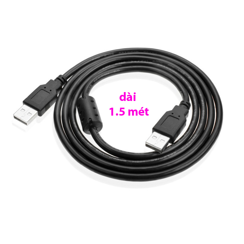 (HCM)Dây 2 đầu USB đực dài 1m5 mét dây usb 2 đầu - Đen