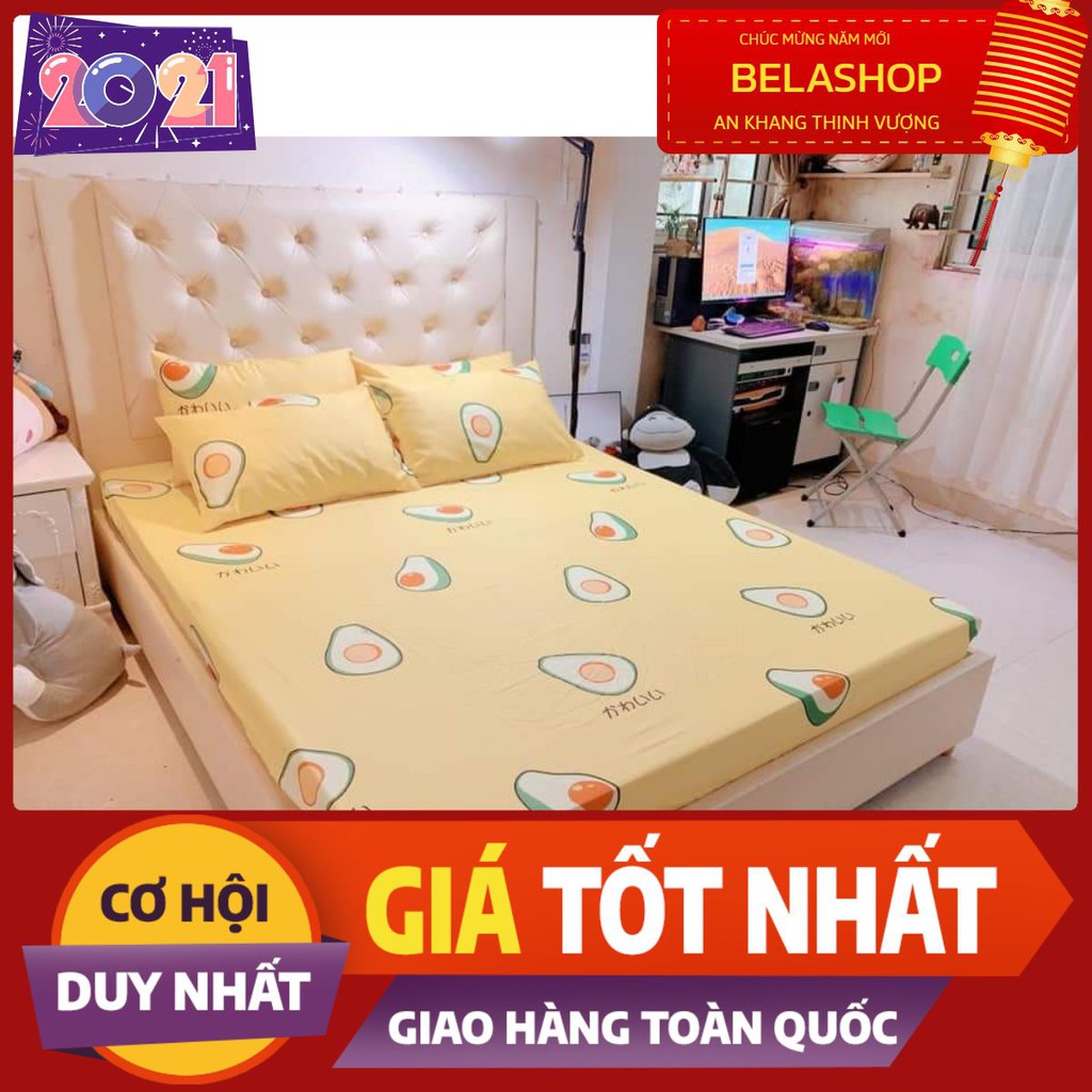 Bộ ga gối cotton poly, gồm 1ga 2 vỏ gối, rẻ tp hcm, chát chọn mẫu-bơ vàng