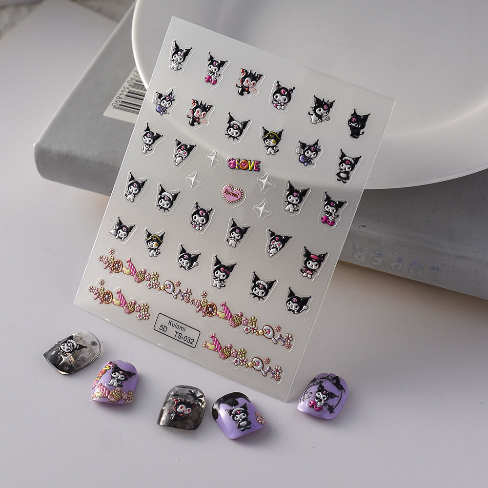 Sticker Lụa Nổi 5D | Kuromi | Hình Dán Móng Tay TS-032