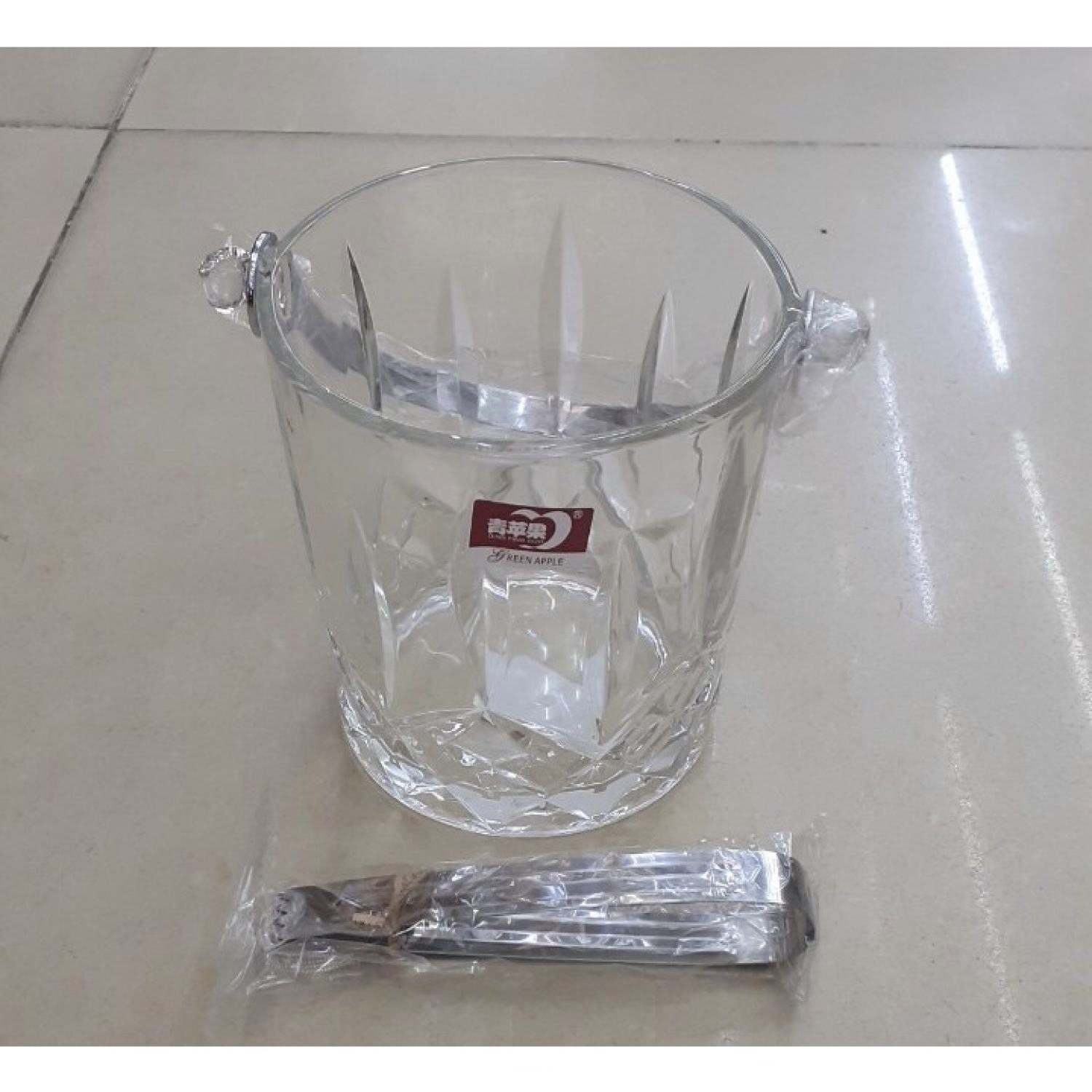 Xô đá thủy tinh ngâm chai rượυ Green Apple
