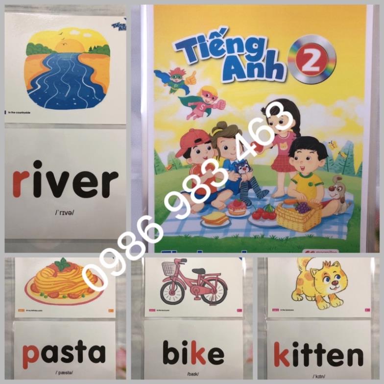 Bộ 72 Thẻ Flashcard Tiếng anh lớp 2 - macmillan- ép plastics