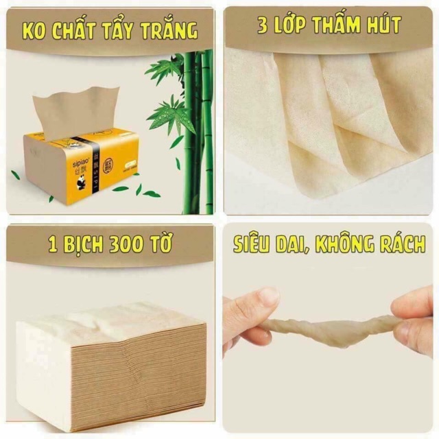 Giấy ăn gấu trúc Sipao 30 gói