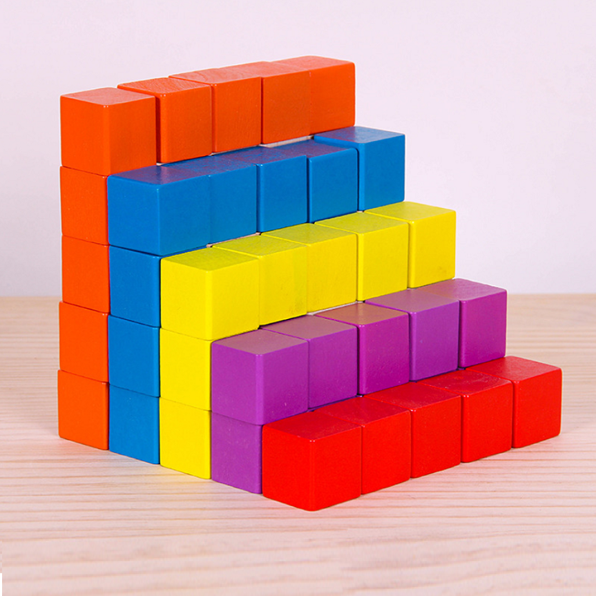 100 viên cube màu 2cm - 2.5cm - Hạt gỗ lập phương màu sắc đồ chơi gỗ giáo dục