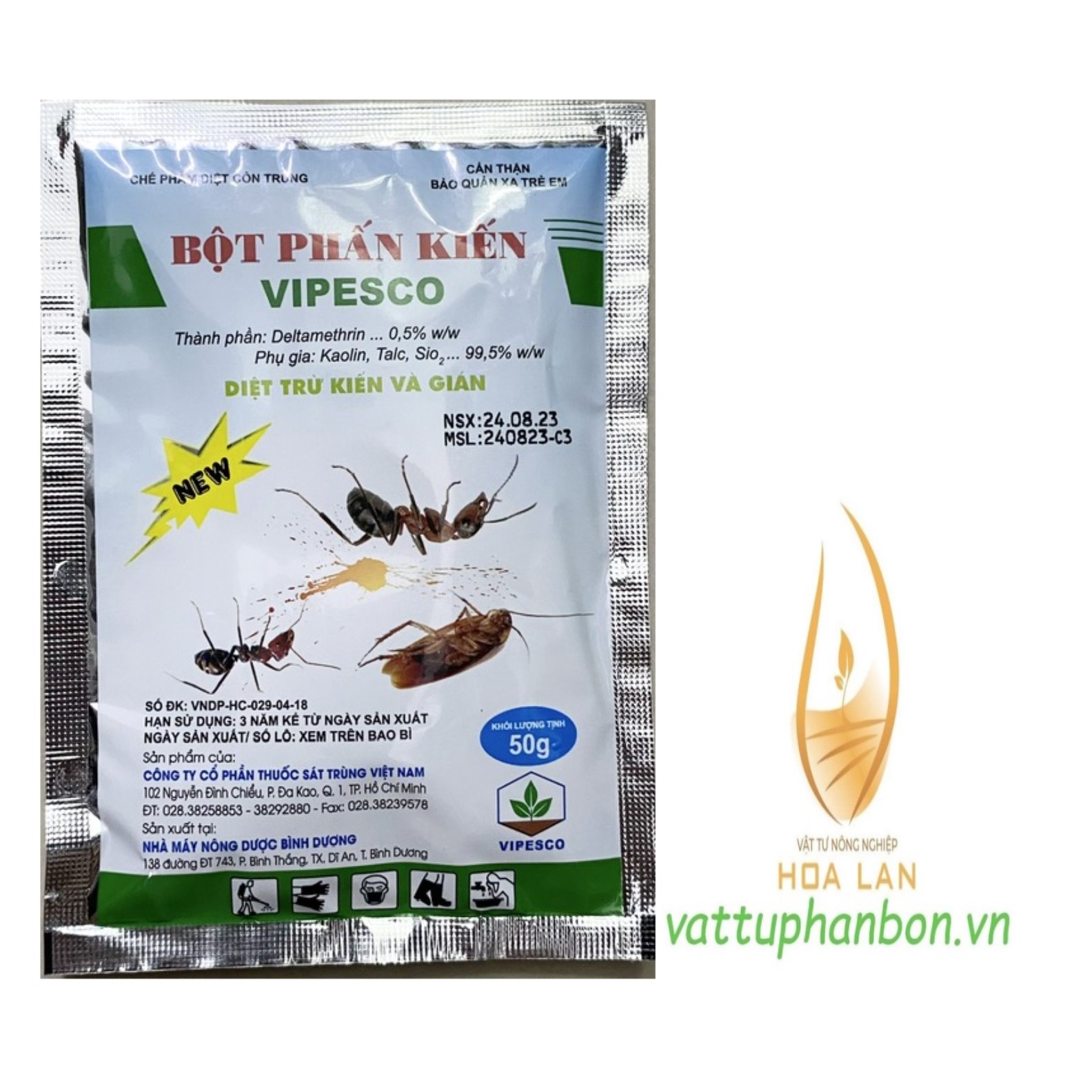 Bột phấn kiến vipesco - diệt trừ kiến gián - #021b# 50g