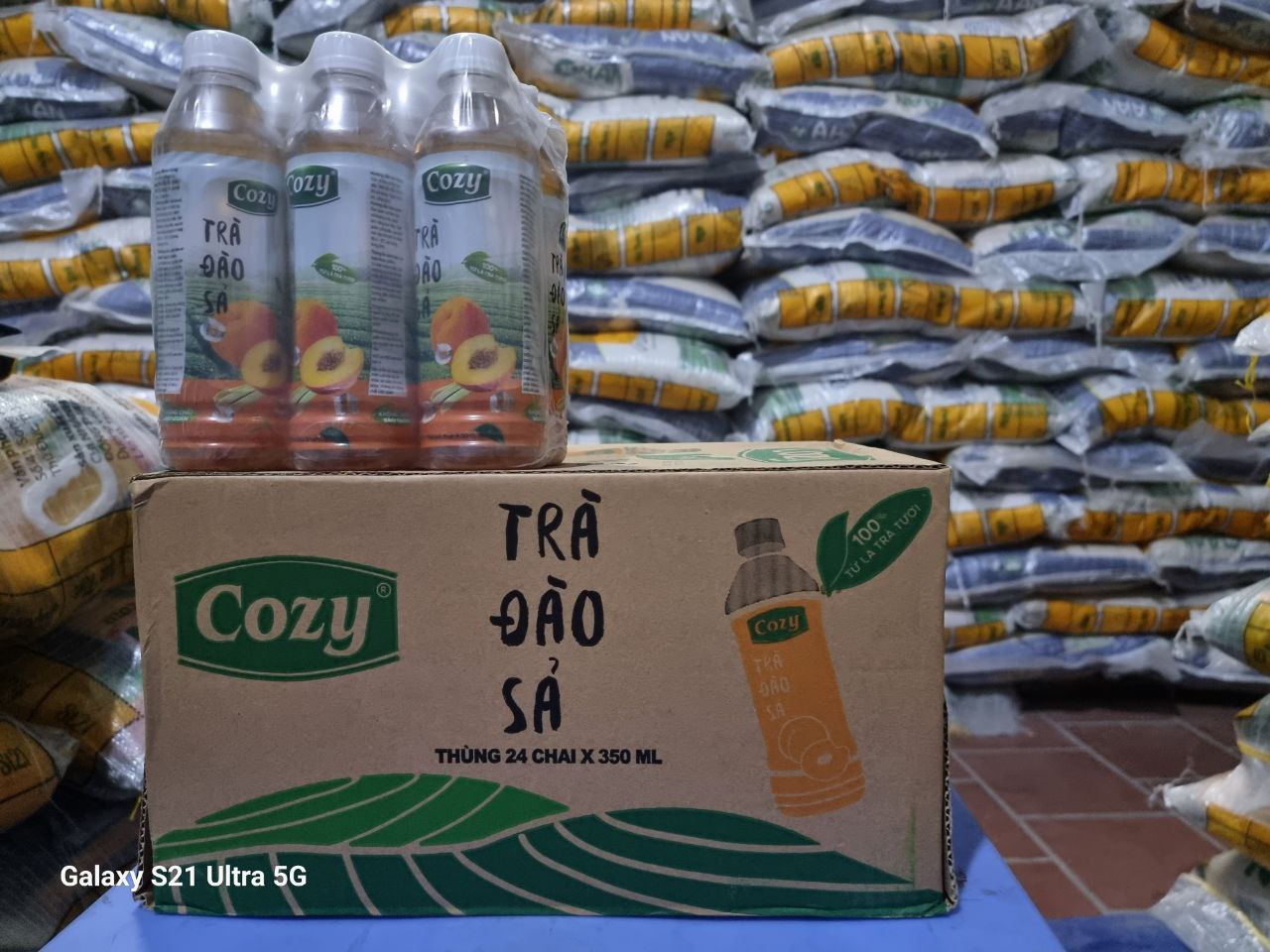 Lốc trà đào sả Cozy Chai 350ml/6 chai