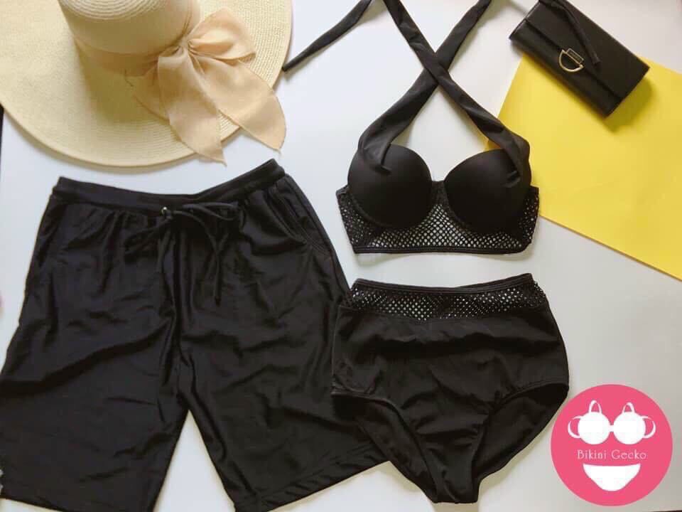 [HCM]Bikini  Cuple Đôi Nam Nữ Áo Chéo Quần Cạp Cao Đi Biễn Rẻ Đẹp ODERI50