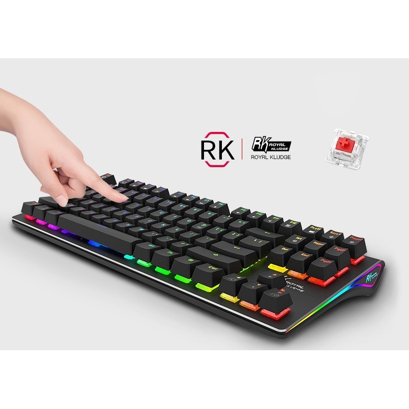 ROYAL KLUDGE RK G87 RGB   Bàn phím cơ không dây RK G87 TKL 87 phím Led RGB - Bản Version 3 - Bluetooth 5.1 - Cáp Type C