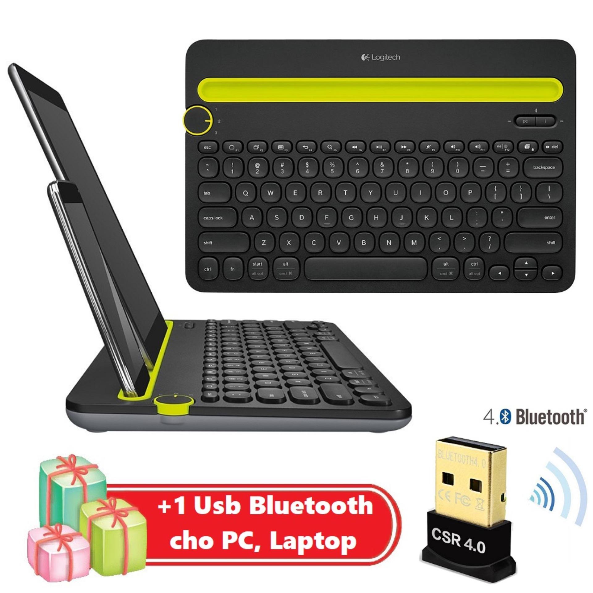 Bàn phím Bluetooth Logitech K480 + Tặng kèm 1 Usb thu Bluetooth cho PC, Laptop