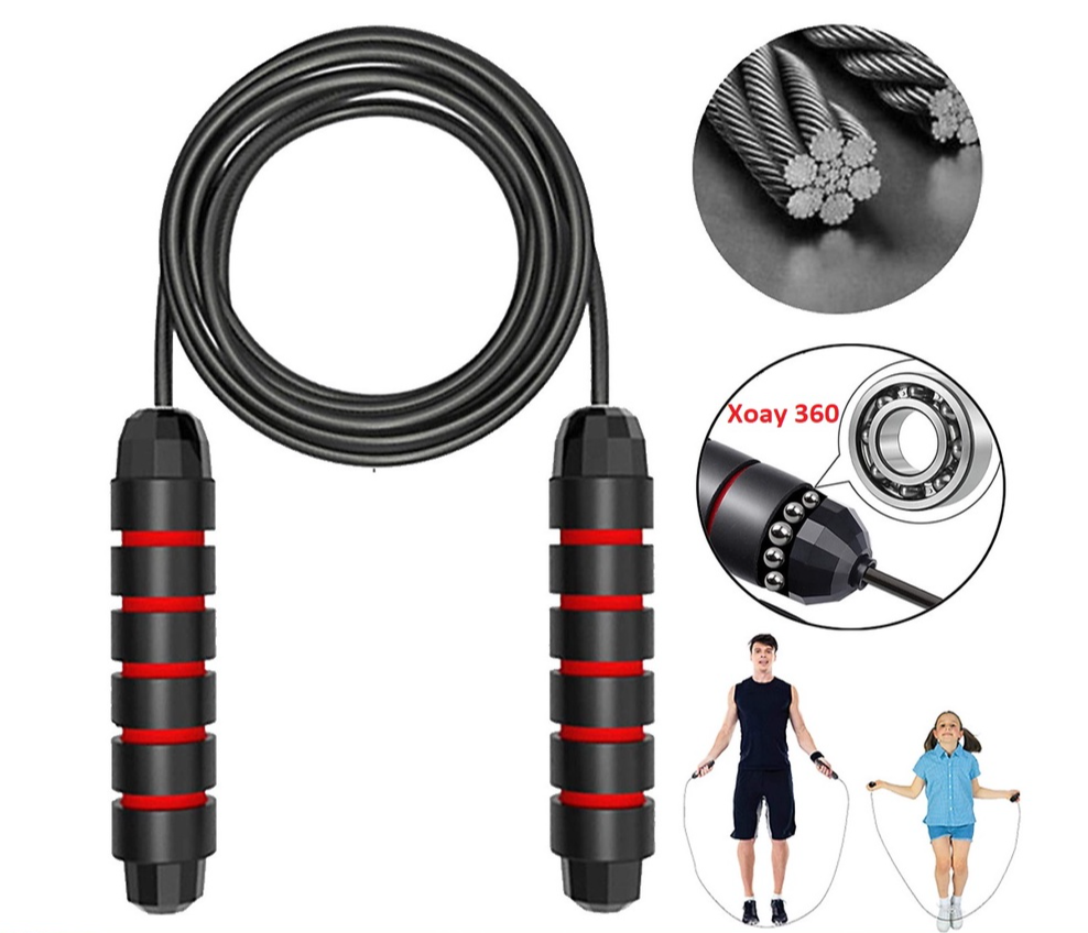 Dây nhảy lõi thép tập thể dục thể thao, dây nhảy cao cấp dài 2m7