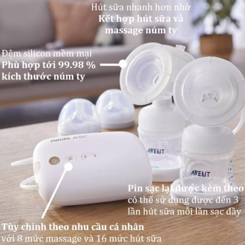 Máy hút sữa Avent Philips Eureka điện đôi  phiên bản Premium Plus SCF 394.11