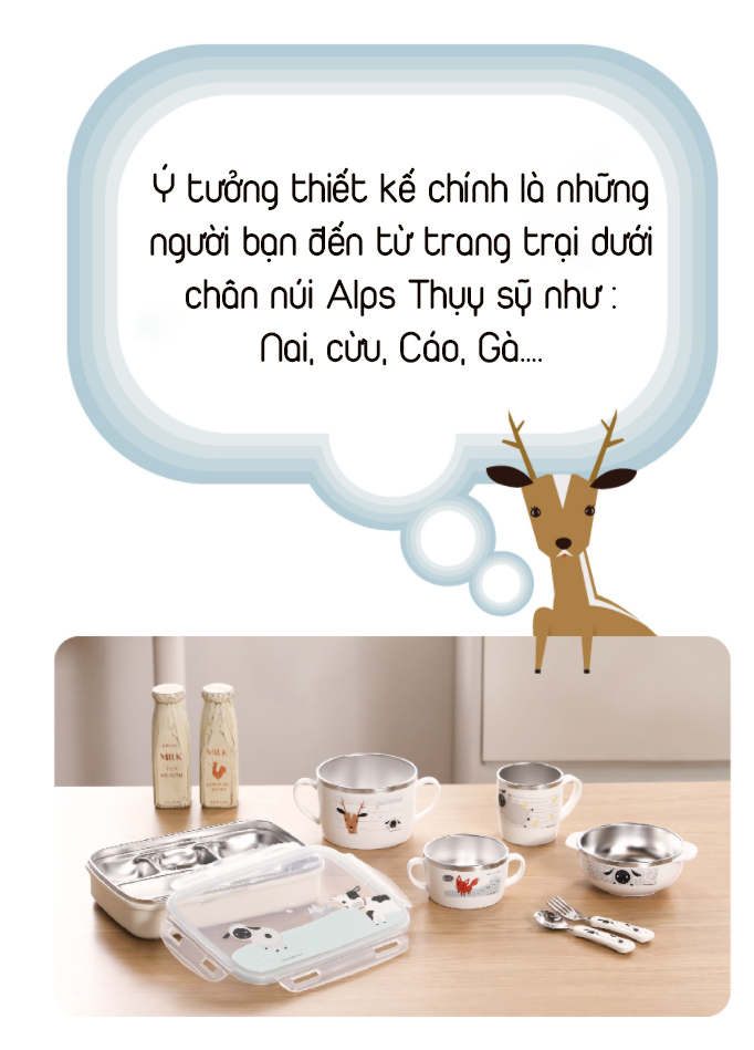 Bộ muỗng đũa tập ăn cho bé STENLOCK (Chính hãng Hàn Quốc)