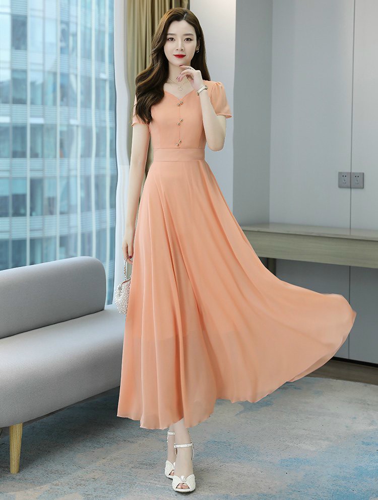 ĐẦM XÒE CỔ TIM ĐÍNH CƯỜM - YB211145