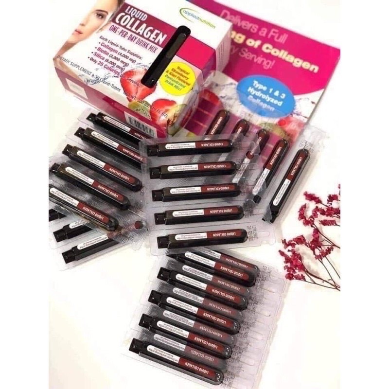 [MẪU MỚI] Collagen nước Liquid Collagen Applied Nutrition 4000mg hộp 30 ống của Mỹ