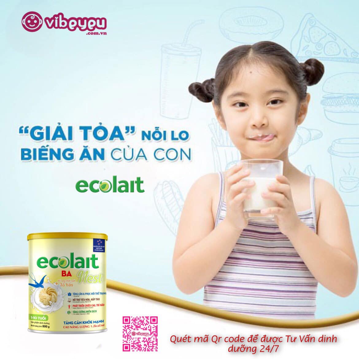 Sữa bột Ecolait Nest BA 800g