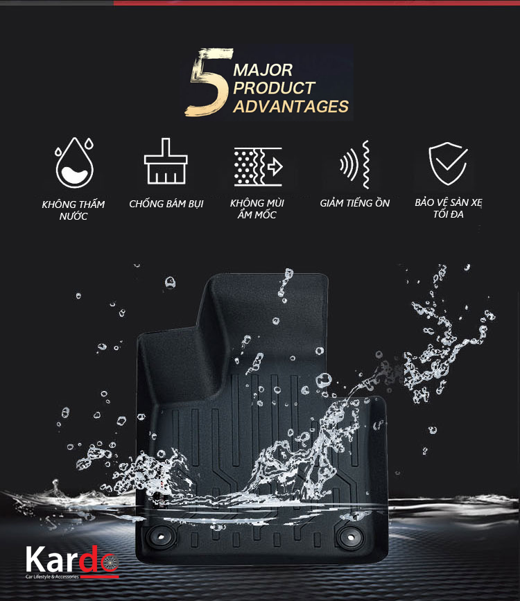 Thảm lót sàn EVEREST bằng khuôn đúc hãng Kardo hoặc 3D MAXpider KAGU, Chất liệu TPV, XPE an toàn không độc hại
