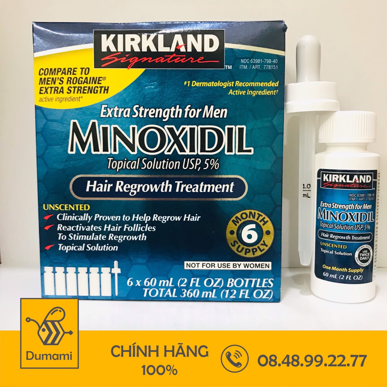 [Hộp 6 lọ] Dung dịch mọc Râu và Tóc hiệu quả Minoxidil 5% của Mỹ