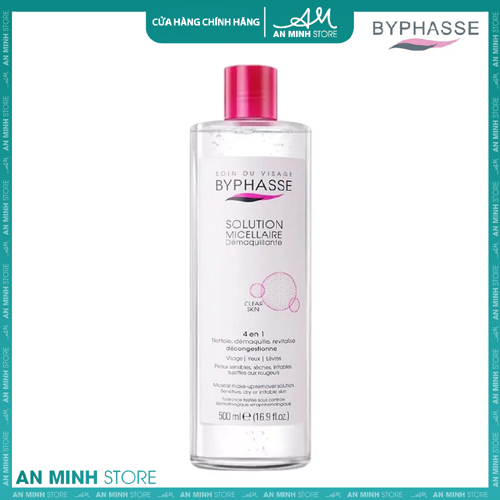 Nước tẩy trang Byphasse micellar make up remover solution 500ml
