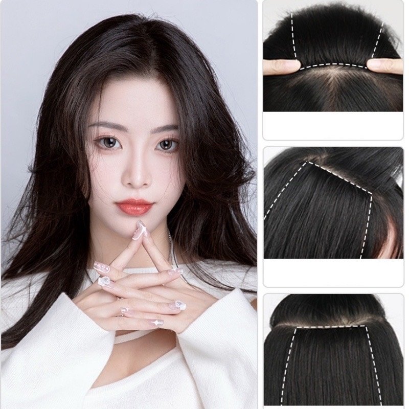 Kẹp Tóc Giả Phím Phồng Làm Dày Tóc Tự Nhiên Dễ Sử Dụng