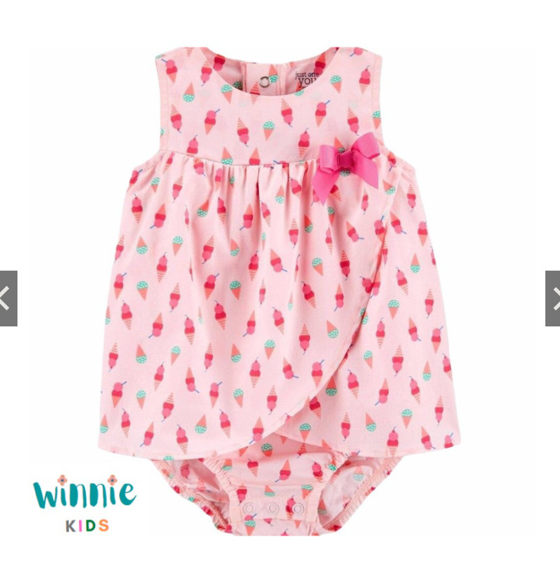 Váy body bé gái hoạ tiết dễ thương CARTER'S, Màu đỏ , 6M(6-7.5kg)