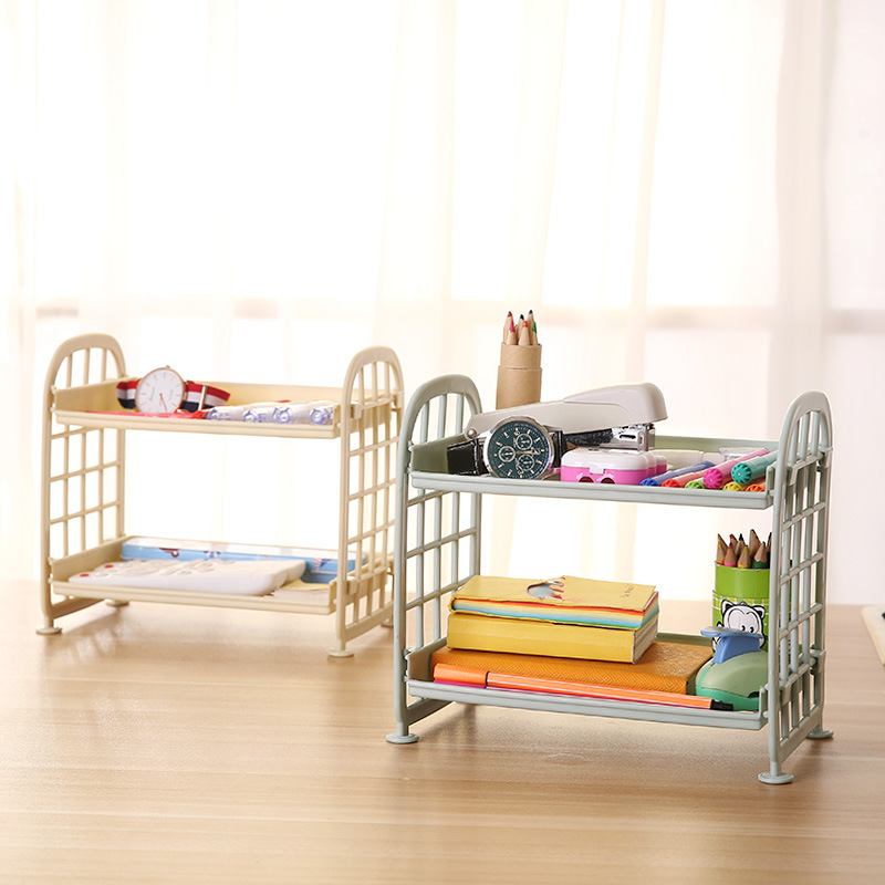 Kệ nhựa 2 tầng mini để bàn
