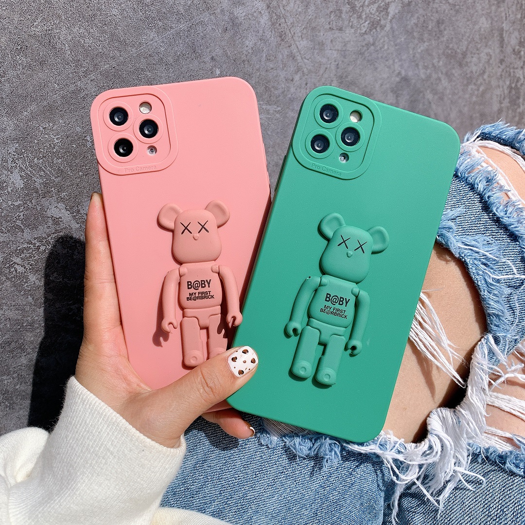 Ốp Lưng Basic Camera Nổi - Mẫu B@BY BE@RBRICK 2 ( Kèm Giá Đỡ Hình Gấu )