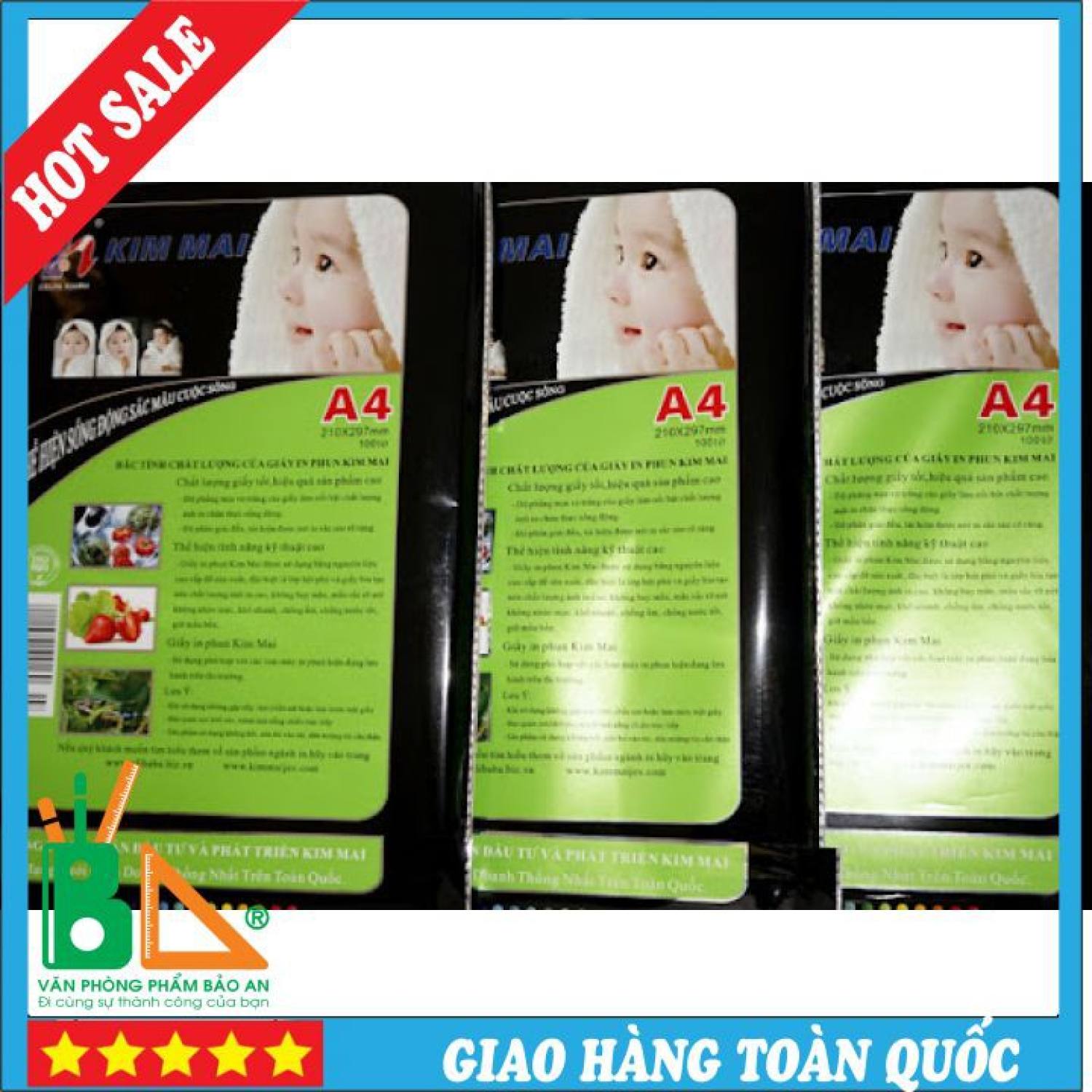 Giấy in phun 1 mặt kim mai định lượng 115gms a4