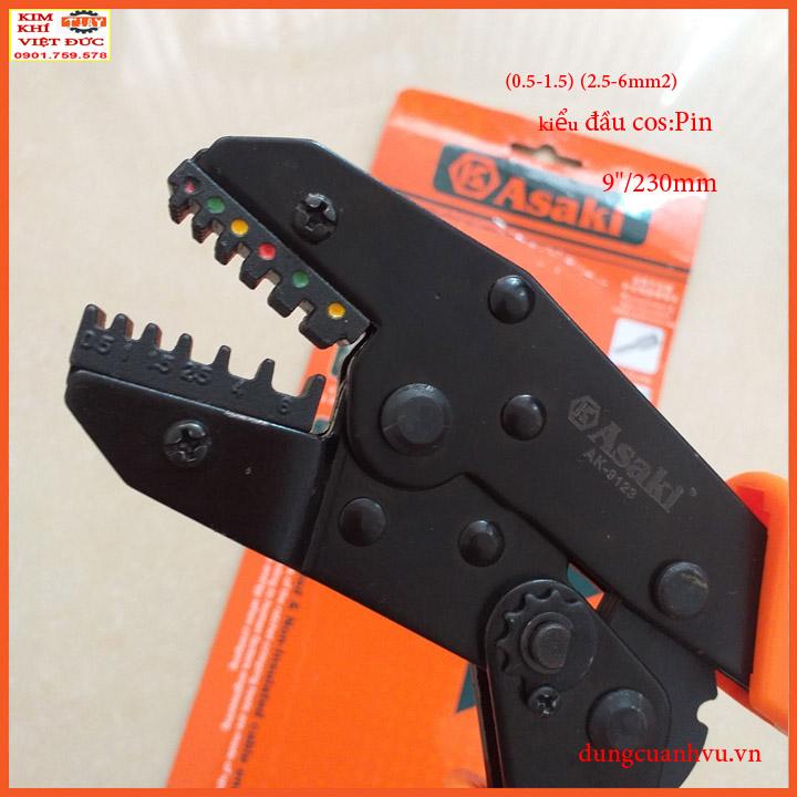 Kìm bấm đầu cos pin Asaki AK-9123 0.5 ~ 6mm2(Kìm bấm đầu cote Asaki)