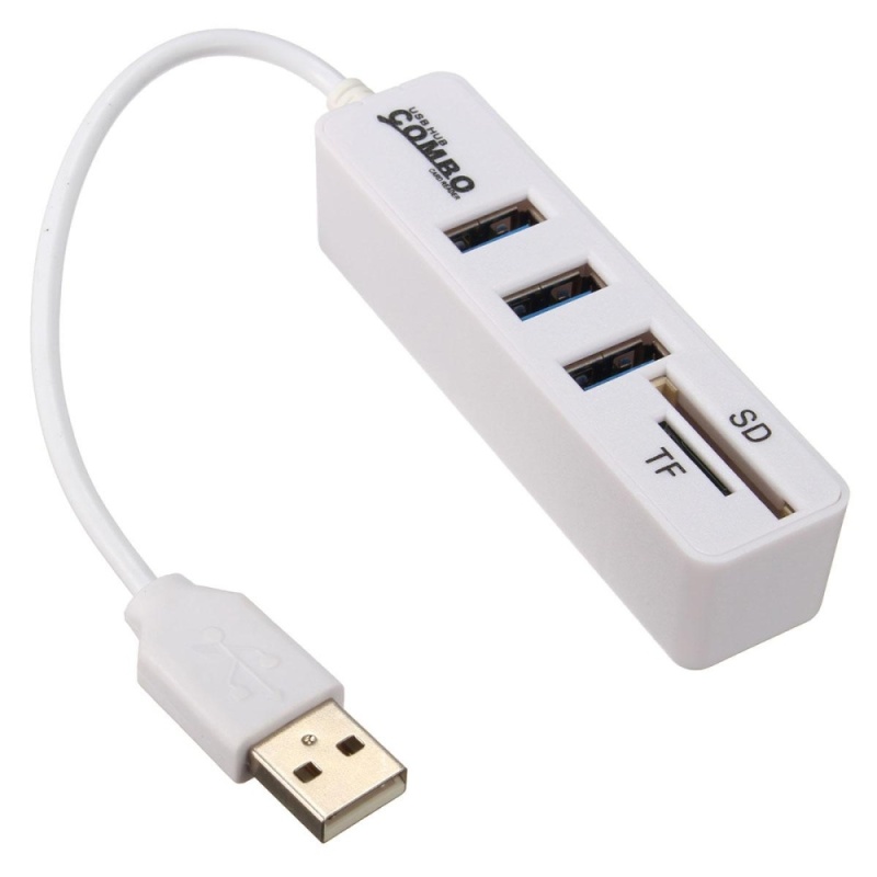 Combo hub usb 3 cổng + card reader 2.0 mini