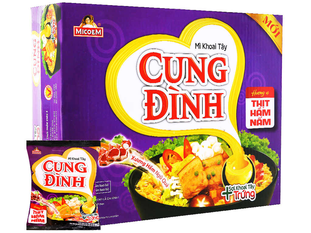 Thùng mì tôm cung đình Bò Hầm 30 gói x 80g