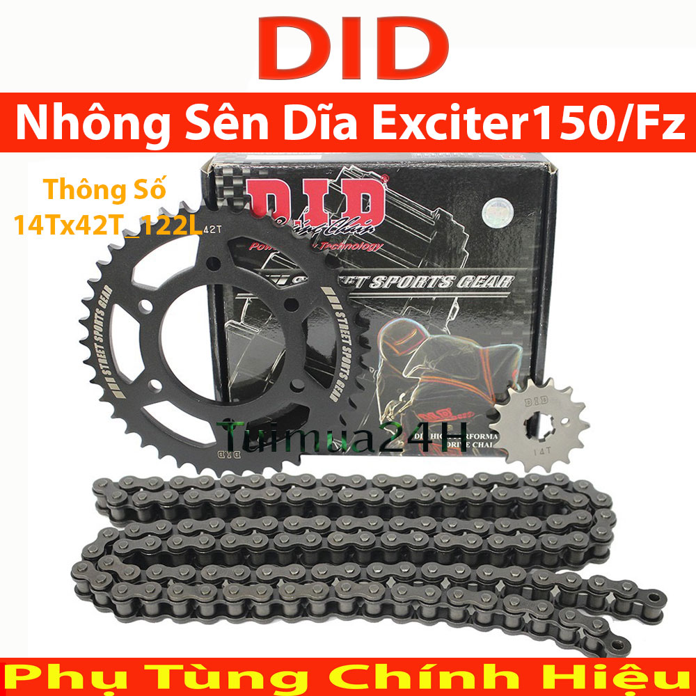 Nhông sên dĩa xe exciter 150 , fz150 sên did 10 ly hds thái lan