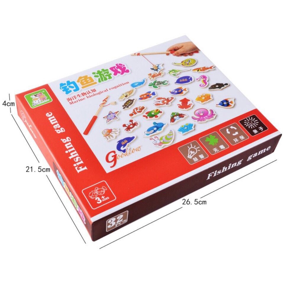 Bộ Đồ Chơi Câu Cá Nam Châm Bằng Gỗ Cho Bé