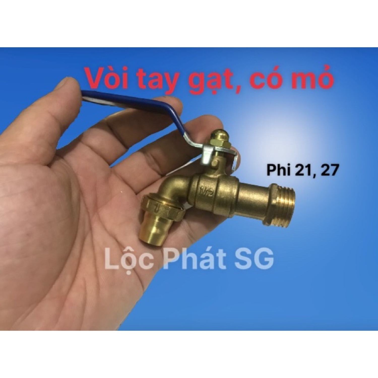 Vòi nước tay gạt, có mỏ bằng đồng - phi 21, 27
