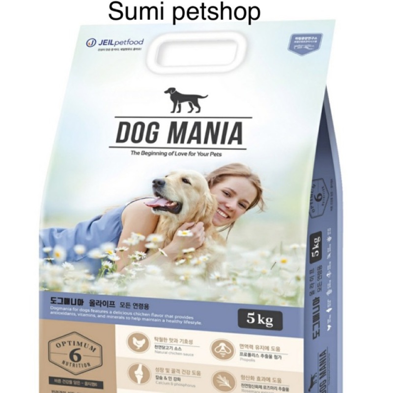 5kg Dog Mania thức ăn nhập khẩu Hàn quốc cho chó mọi lứa tuổi, chất lượng đảm bảo an toàn đến sức khỏe người sử dụng, cam kết hàng đúng mô tả