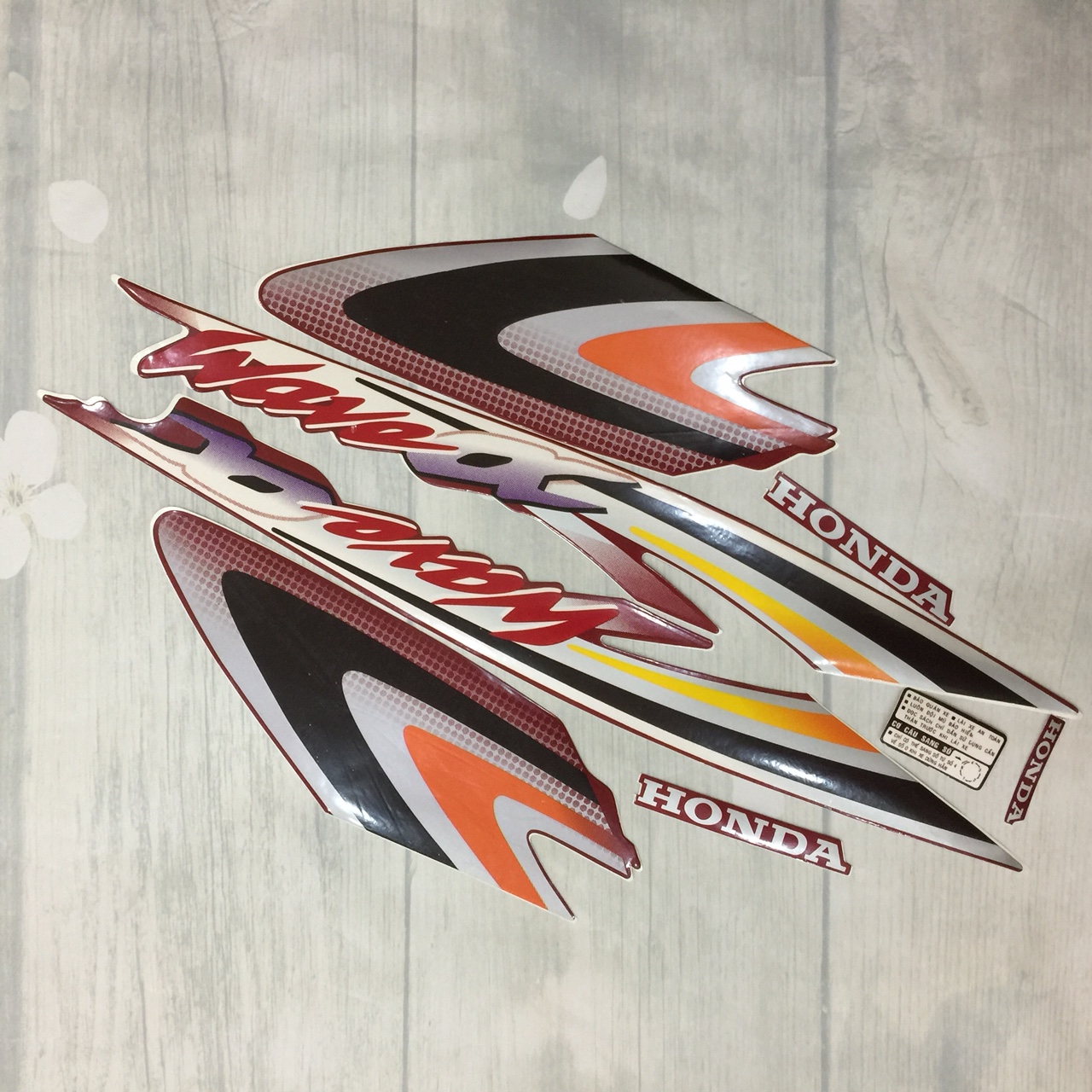 Bộ tem xe Wave alpha , wave nhỏ 110- wave 2002-2005 màu Đô Mận