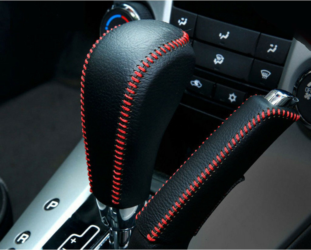Bọc Tay Phanh Cần Số Xe Mitsu Attrage, Mirage AT Chất liệu da bò thật 100%