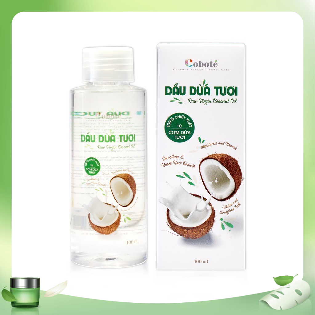 Dầu dừa tươi đa năng Coboté 100ml - Chiết xuất 100% cơm dừa tươi