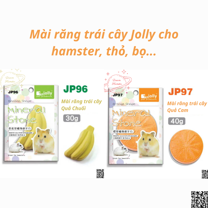 Đá mài răng trái cây Jolly cho hamster