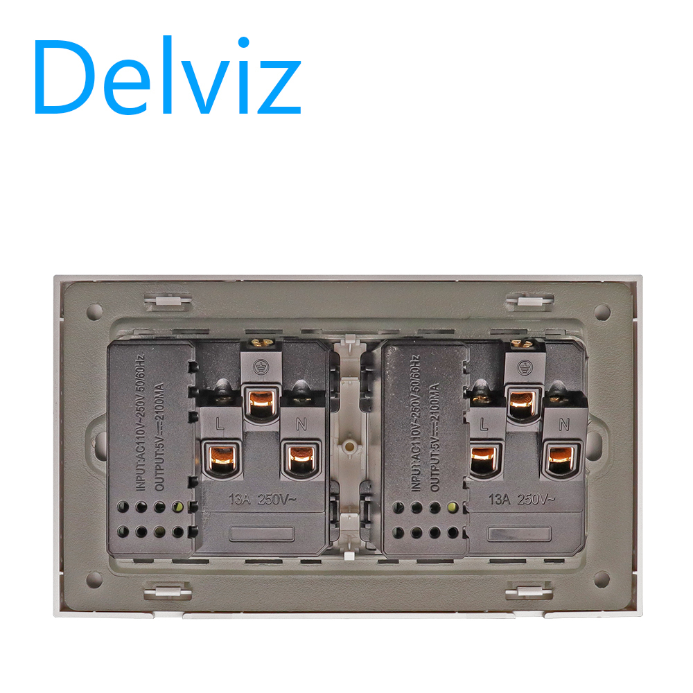 DELVIZ EU/UK/US Wall power socket Type-C interface PD 18W, USB socket.