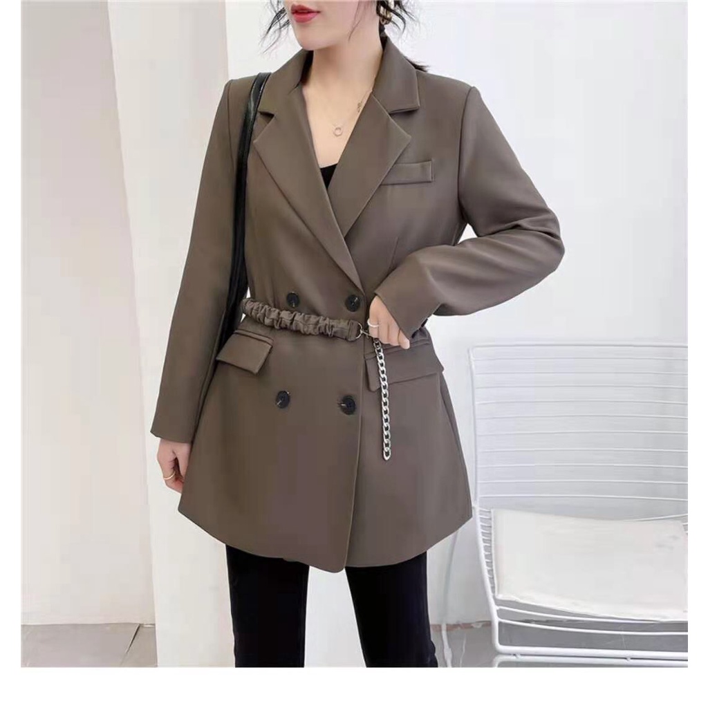 Áo khoác blazer nữ phom chuẩn kèm đai eo sang trọng - bla22010 - blazersaigon