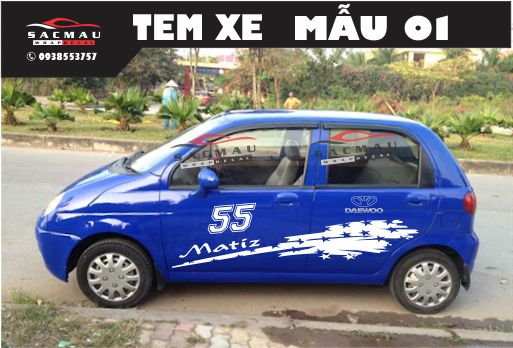 Tem dán trang trí Daewoo Matiz