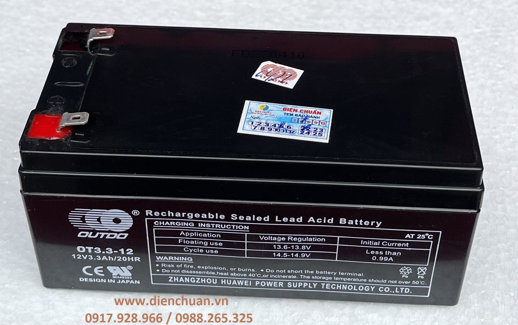 Ắc quy 12V 3.3Ah Outdo OT3.3-12 ( 12V 3,3Ah)