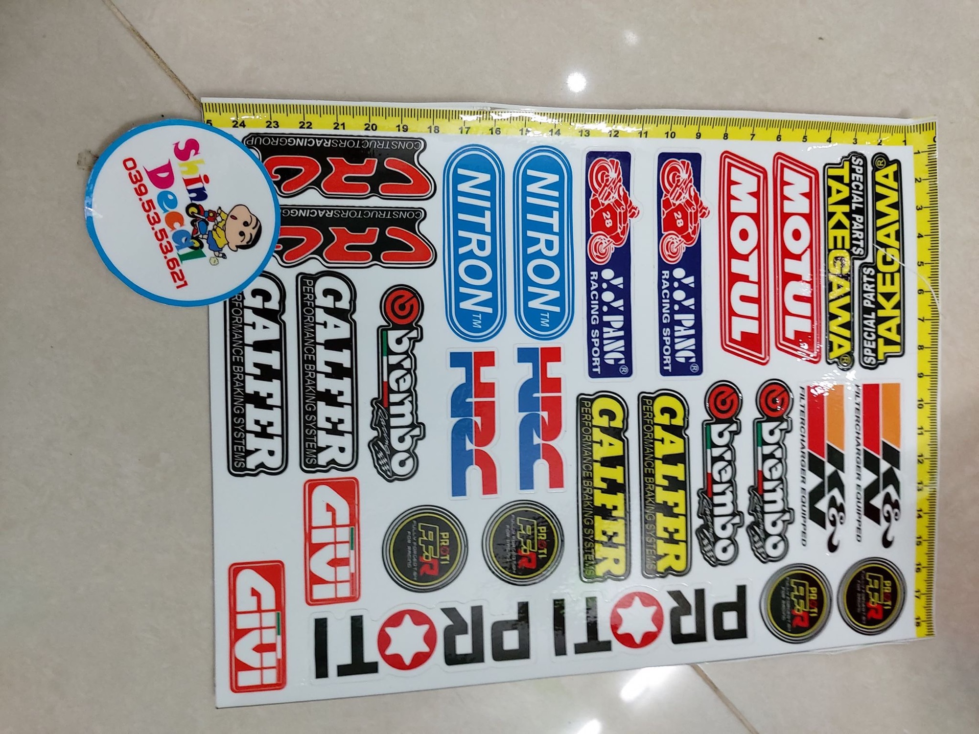 Combo set tem logo sticker motul nitron crg