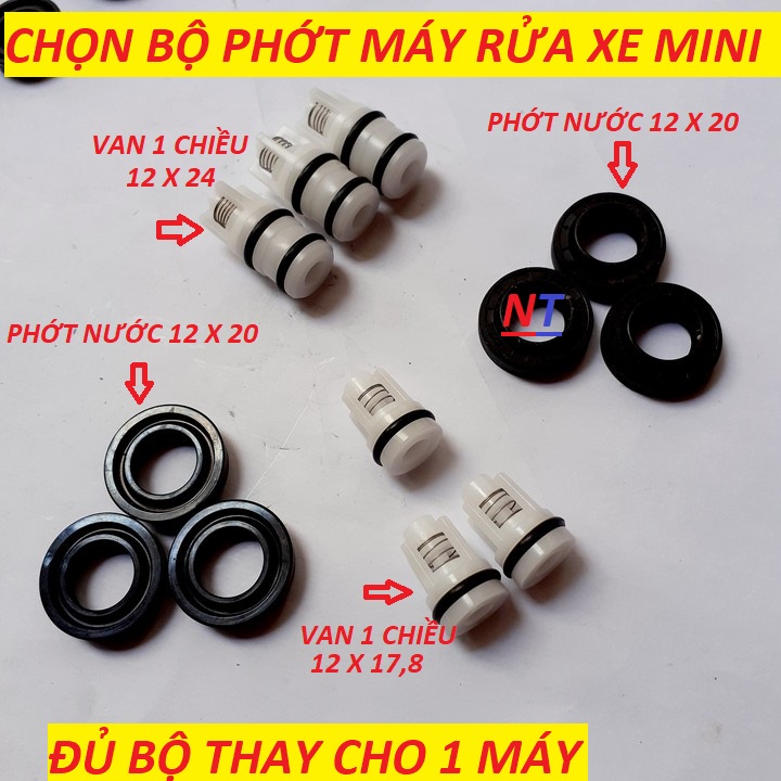 Bộ 12 phớt van 1 chiều máy rửa xe mini - phụ kiện máy rửa xe