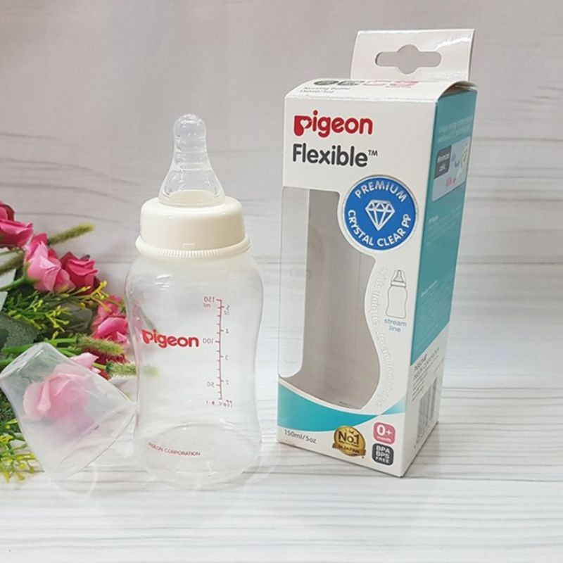 Bình sữa Cổ Hẹp Pigeon Streamline 150ml - 250ML - Bình Sữa Cho Bé