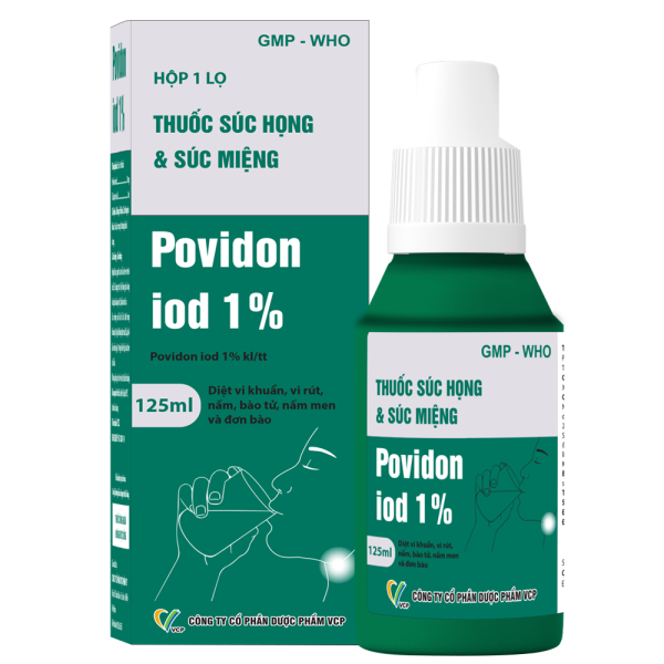 Nước súc họng và súc miệng Povidon Iod 1%