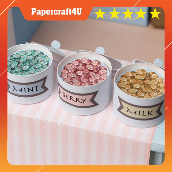 Mô hình giấy 3D kiến trúc: Cửa hàng socola - chocolate
