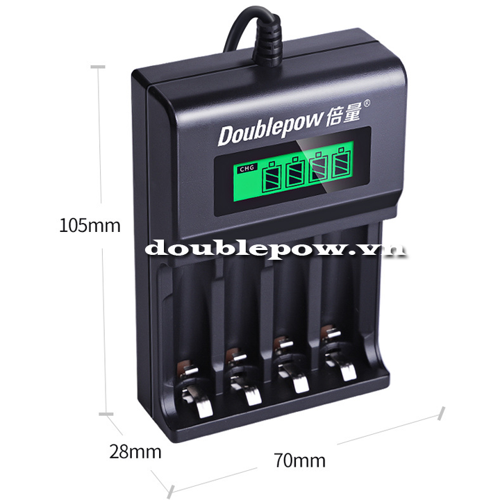 Bộ sạc nhanh 4 pin tiểu pin đũa AA-AAA Doublepow DP-UK93B