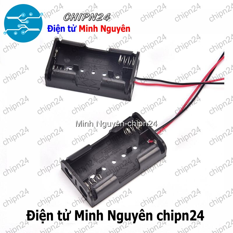 [2 cái] (C2) Hộp Đế pin 2 viên AA - HH000608